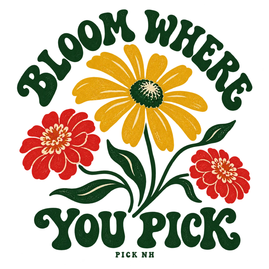 Bloom Where You Pick original artwork for white fabric