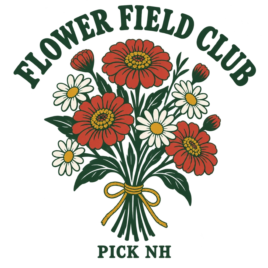 Flower Field Club original artwork for white fabric
