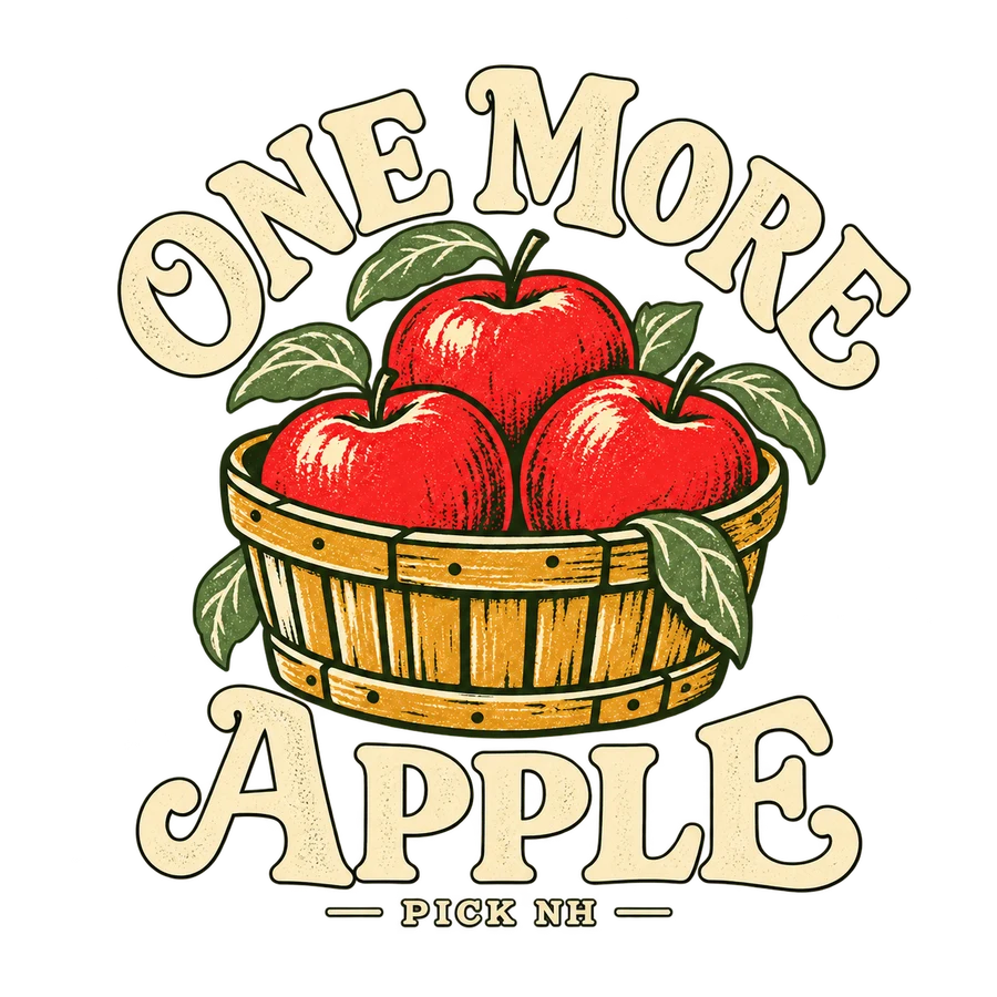 One More Apple original artwork for forest green fabric