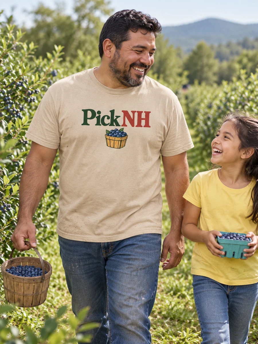 Pick NH concept on a sand adult shirt in a farm setting